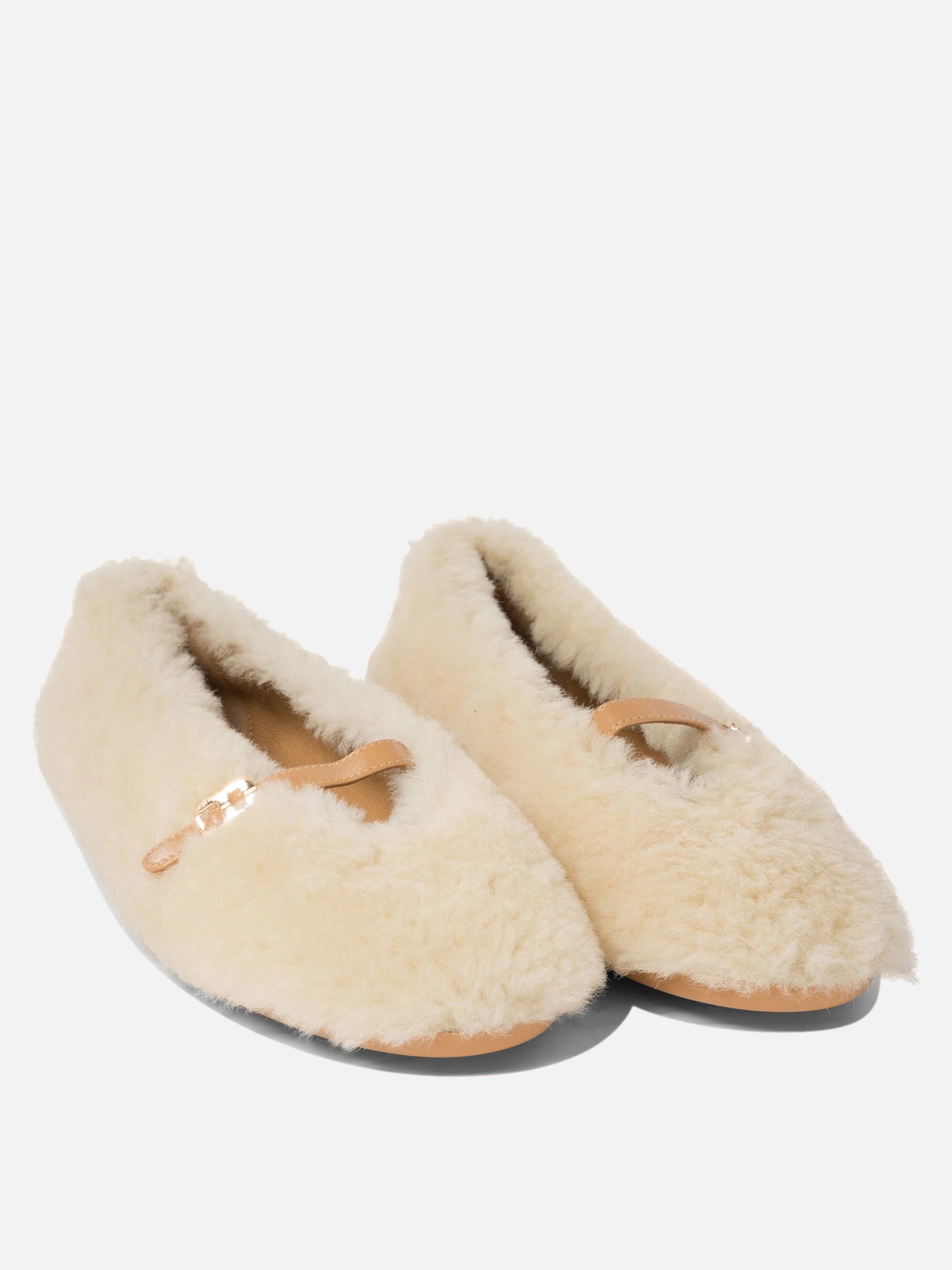 "Noella Fur" shearling ballet flats