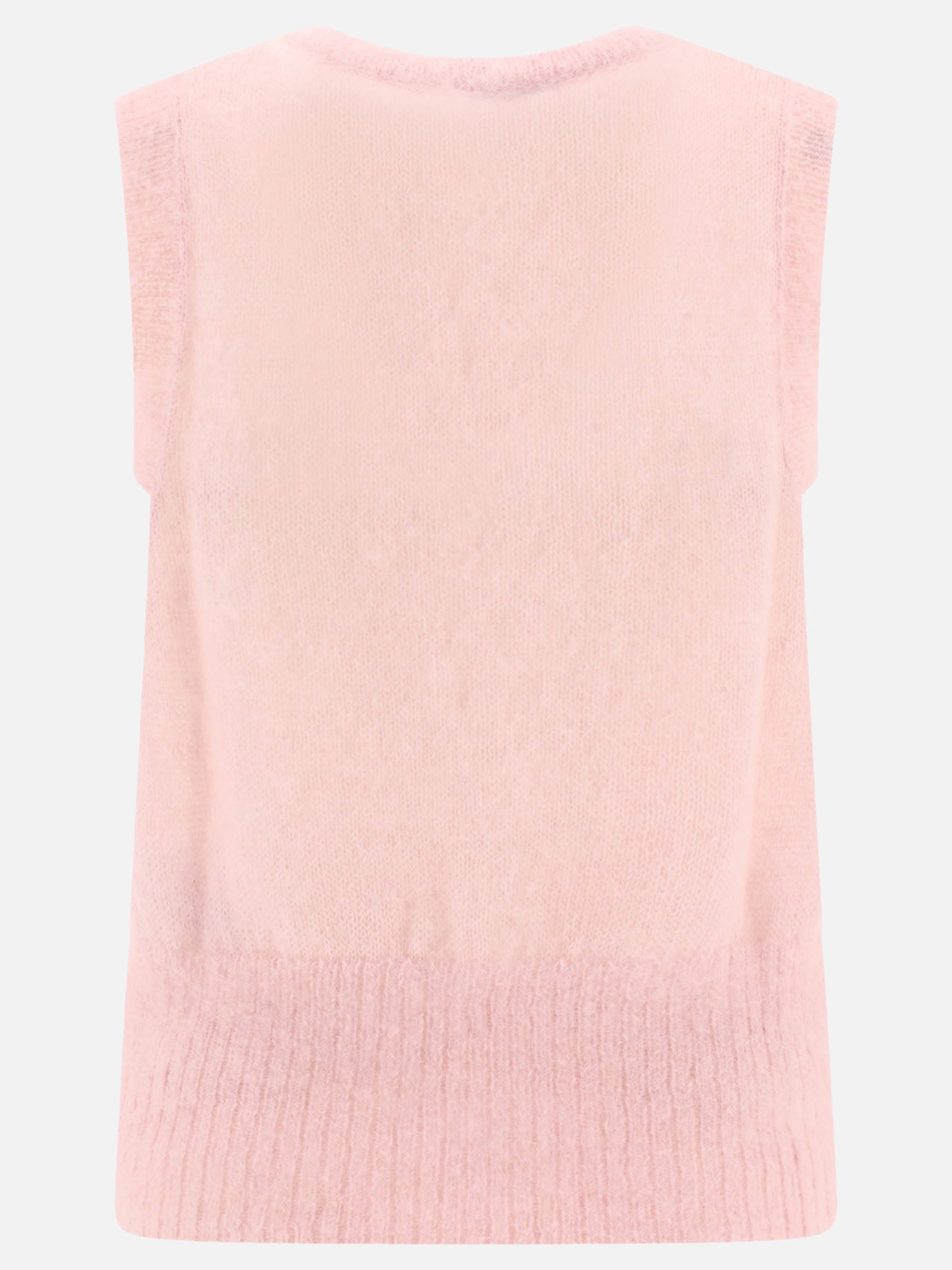 Ganni Mohair tie string vest Pink