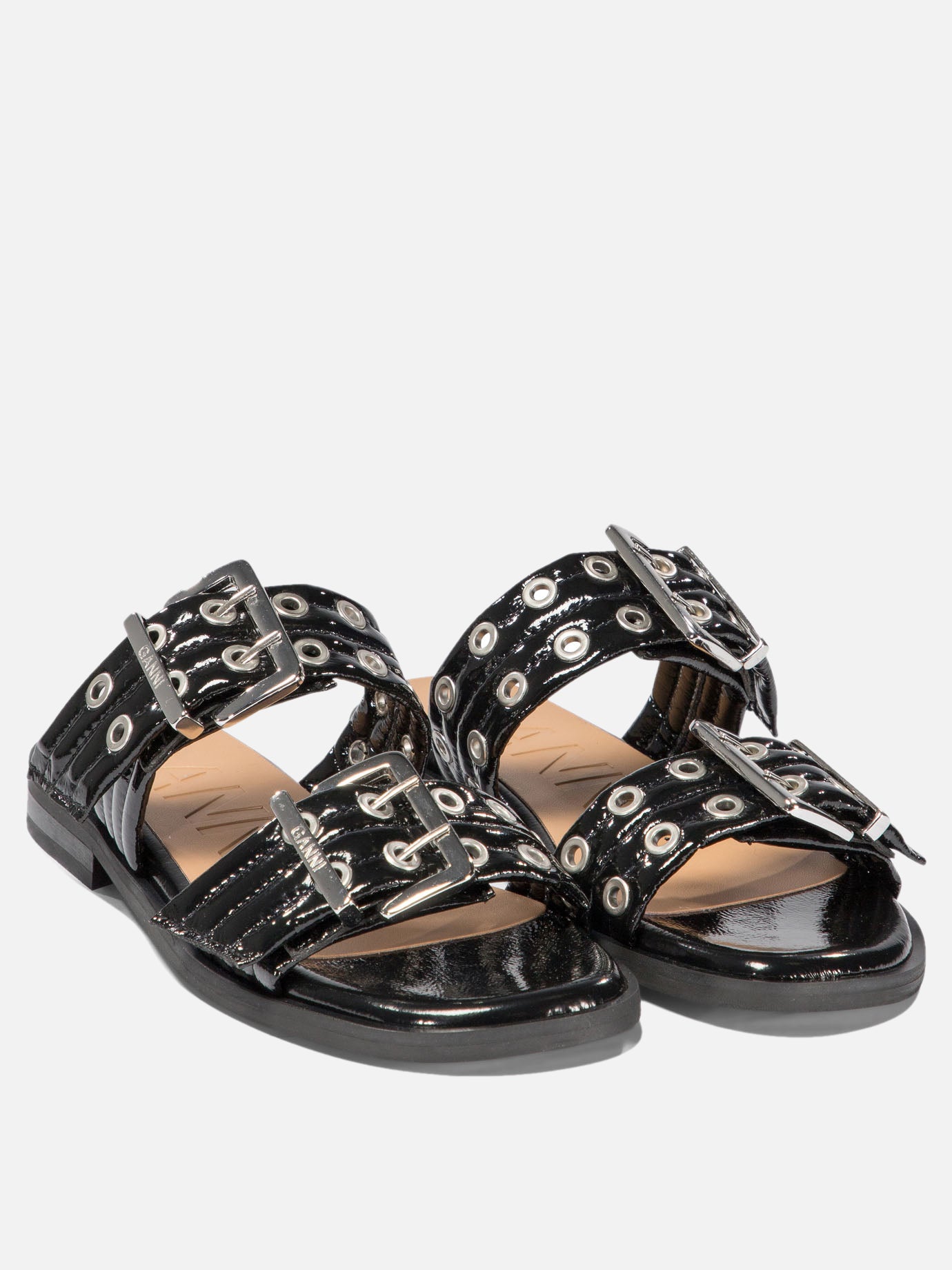 "Buckle Two-Strap" sandals