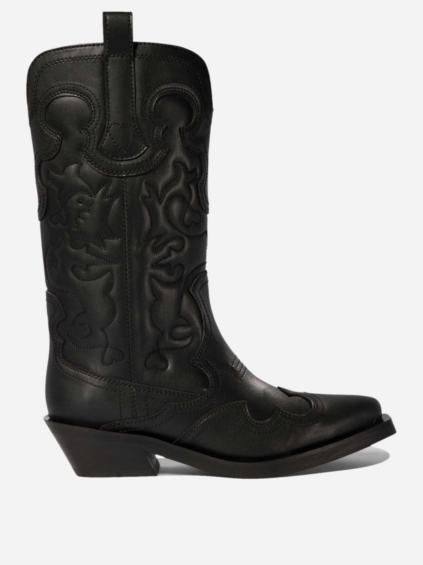 Ganni Western ankle boots Black