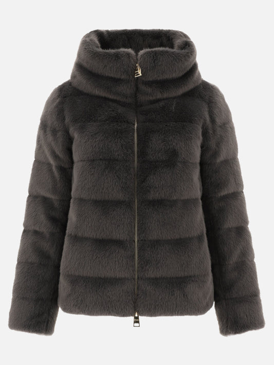 Faux fur down jacket