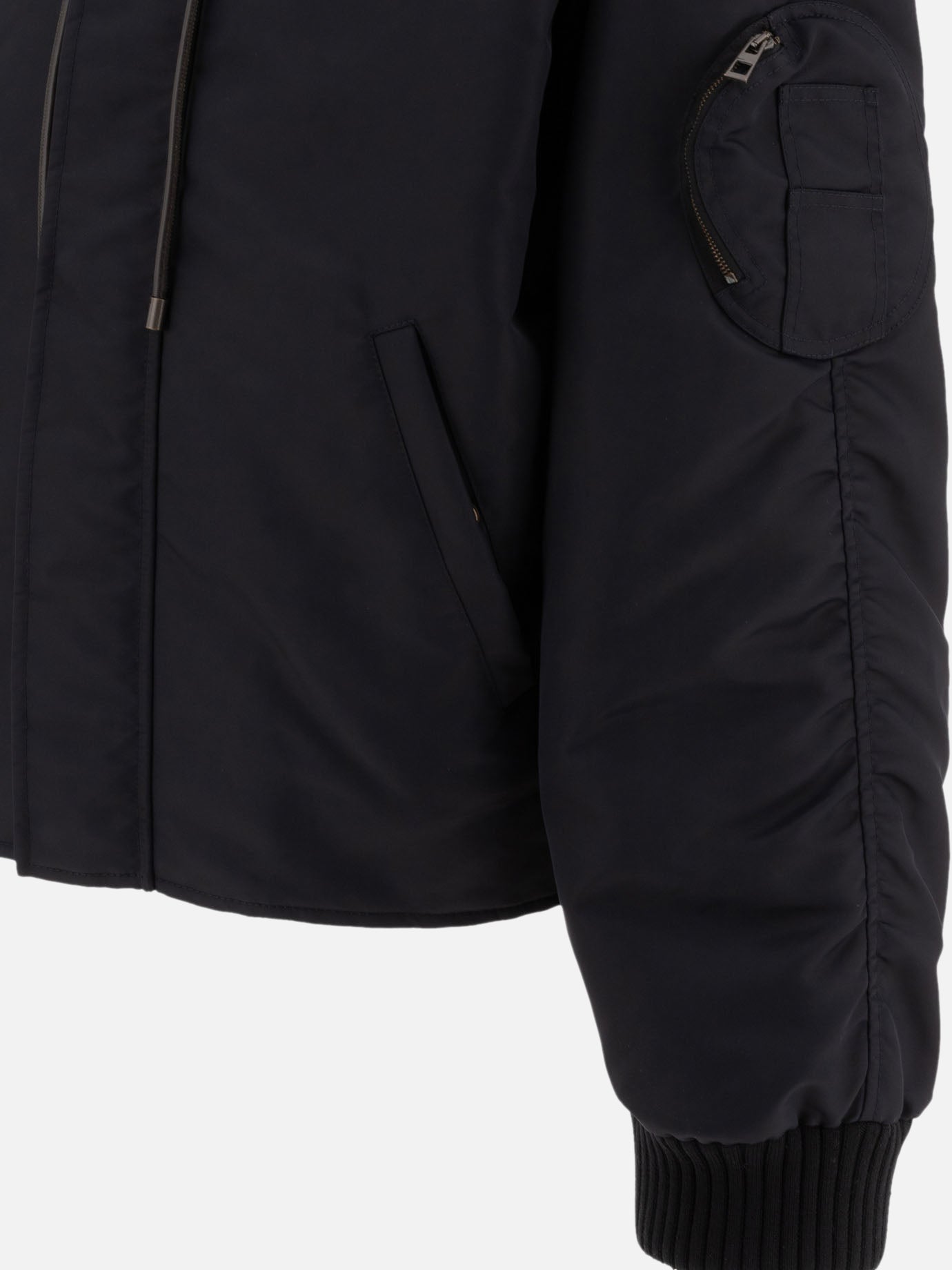 Hooded bomber jacket in nylon