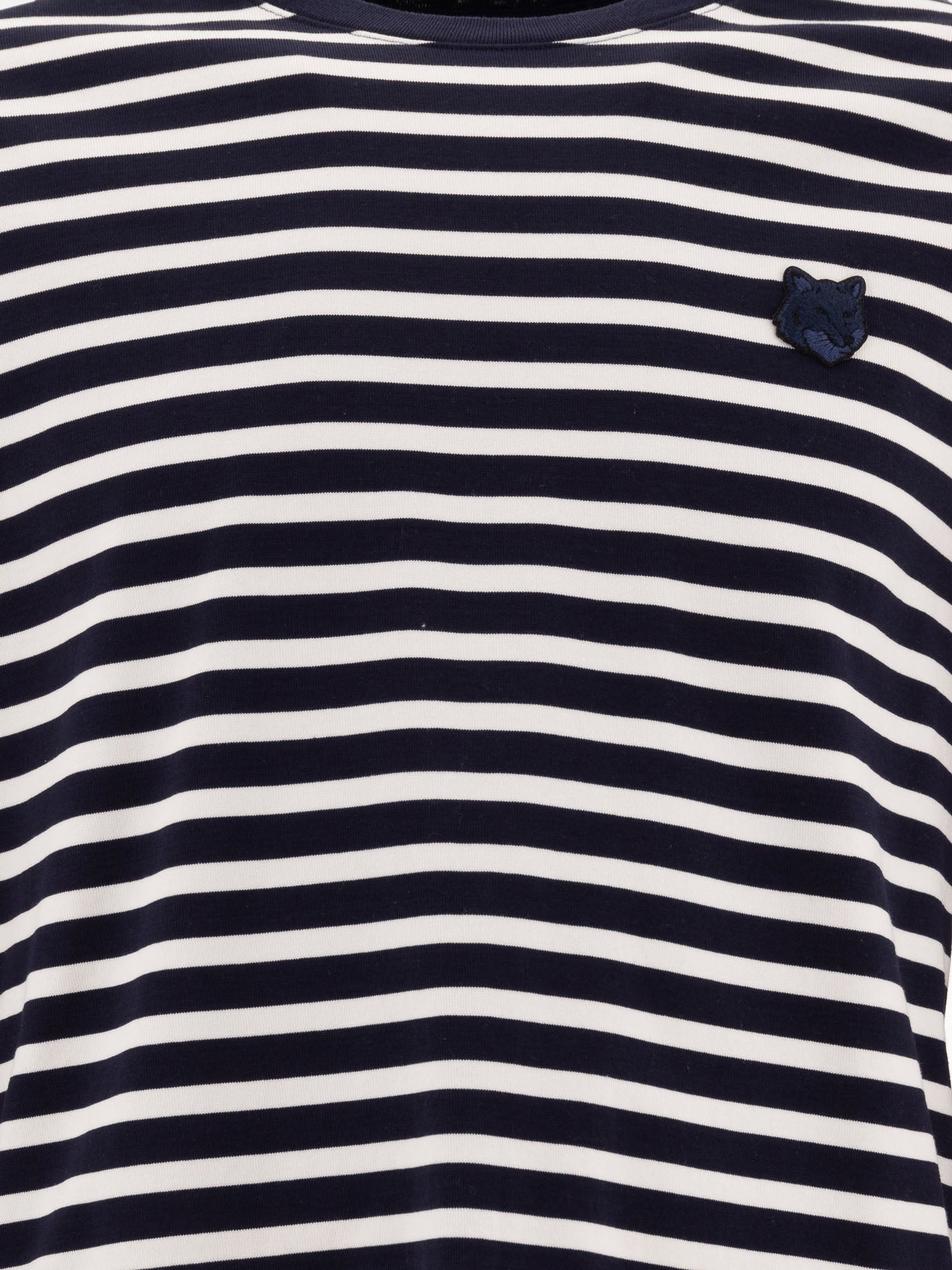 Maison Kitsuné "Bold Fox Head" striped t-shirt Blue