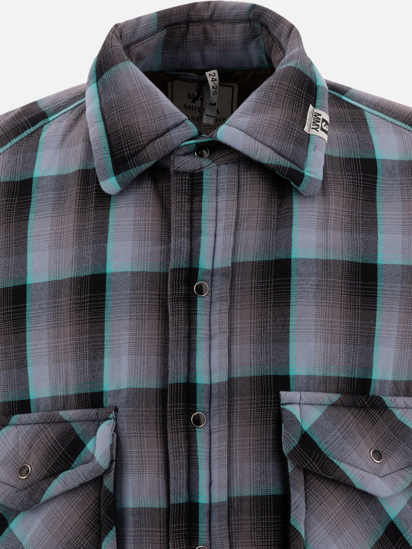 Padded check overshirt