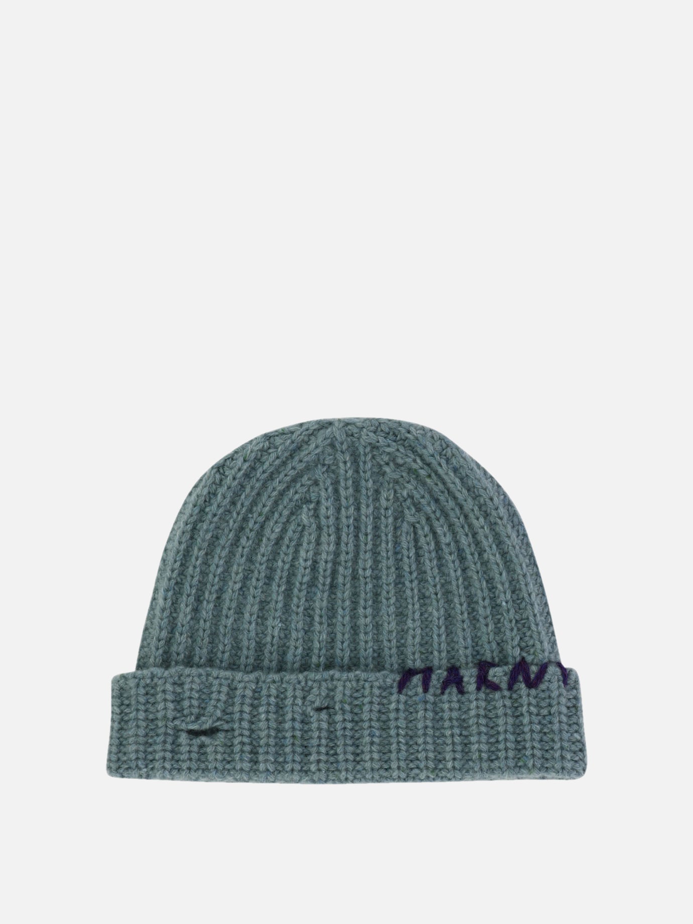 Marni Beanie with embroidered logo Light blue