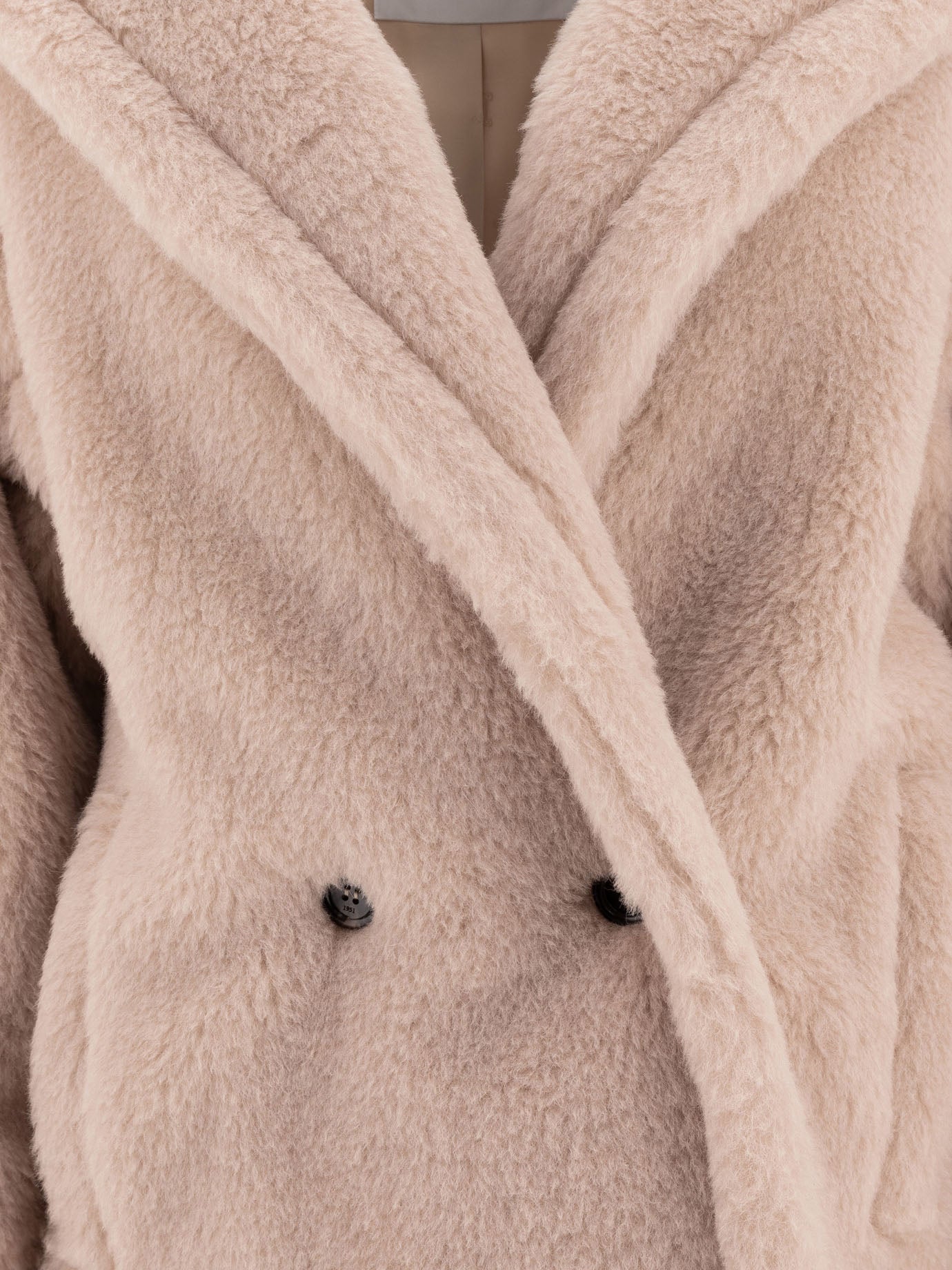 Max Mara Alpaca and wool "Teddy Bear Icon" short coat Beige