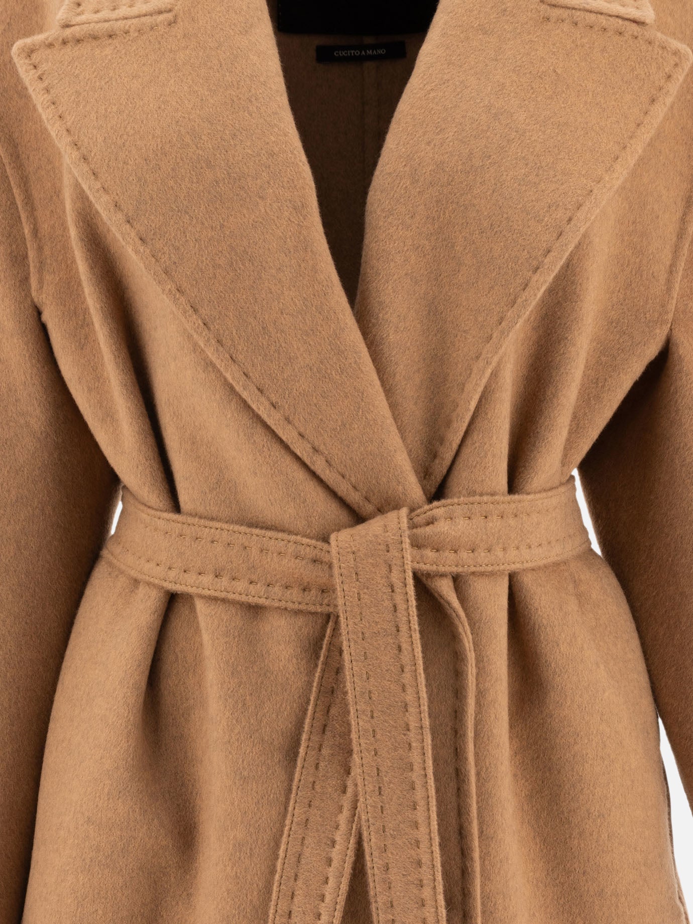 Max Mara Atelier Deconstructed coat in cashmere double Beige