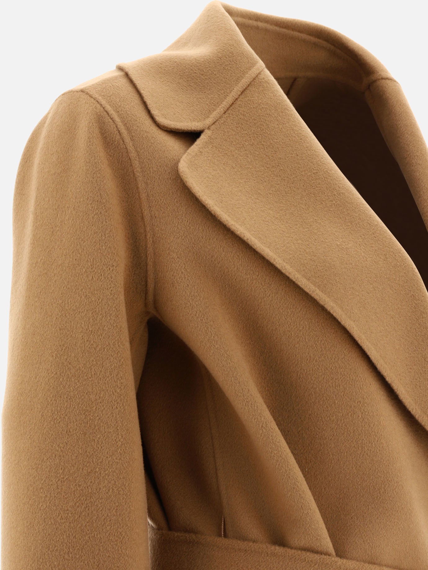 Max Mara S "Poldo" wool belted coat Beige