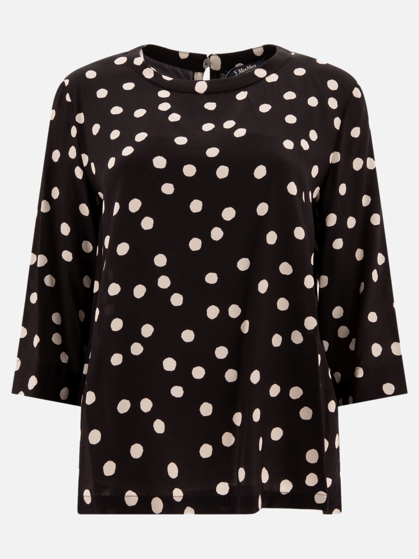 Max Mara S "Arturo" printed crêpe de chine blouse Black