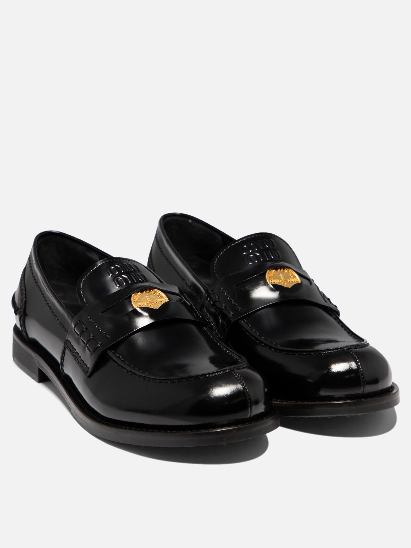 Brushed leather penny loafers