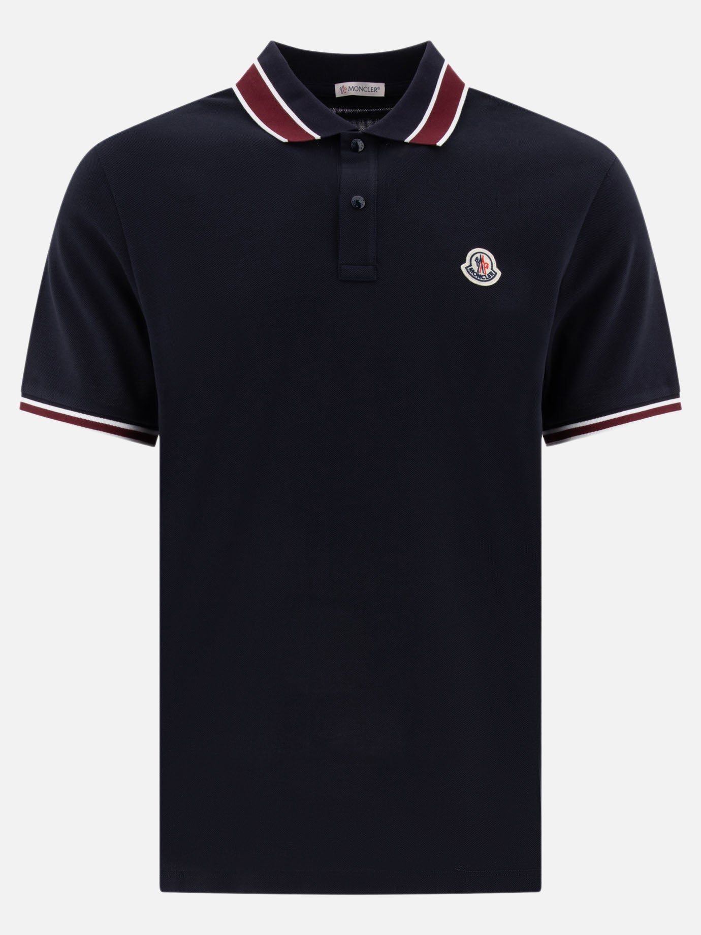 Moncler Polo shirt with patch logo Blue