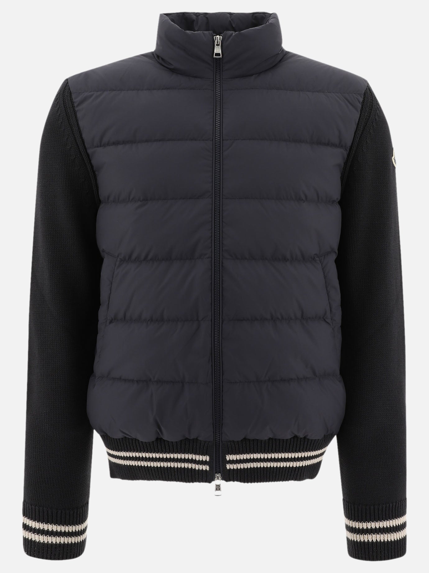 Down jackets Solid colour  Blue - Moncler Men | PDP | VIETTI Online Store | thumbnail