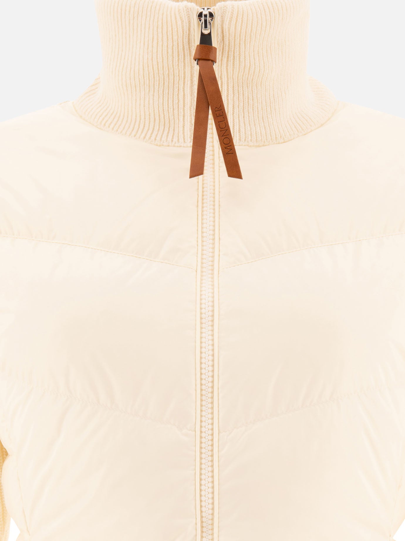 Moncler Tricot down jacket Beige