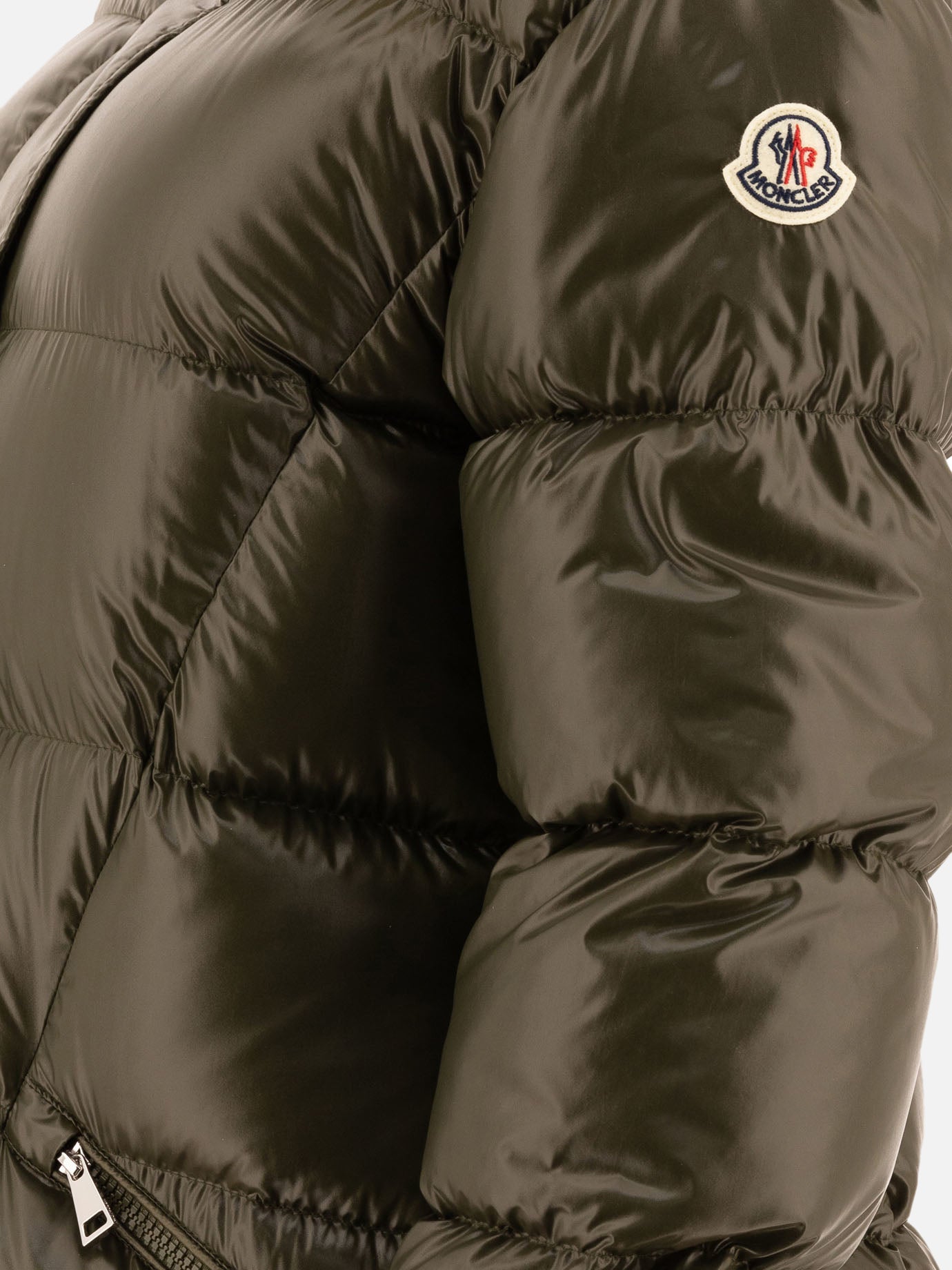 Down coats Solid colour  Green - Moncler Women | PDP | VIETTI Online Store | thumbnail_4