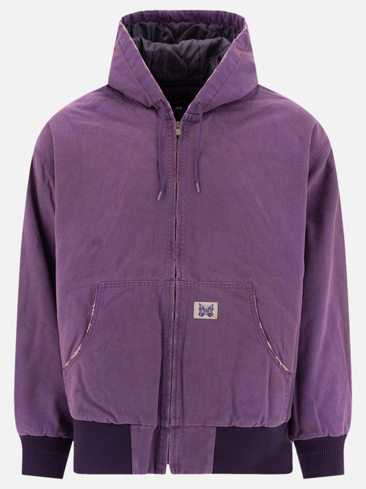 Needles "Work" hooded bomber jacket Purple