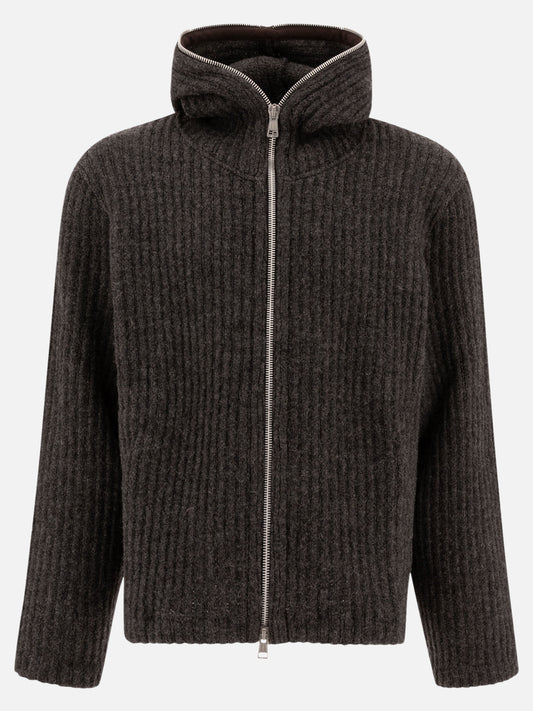 Our Legacy Ribbed full zip sweater Grey