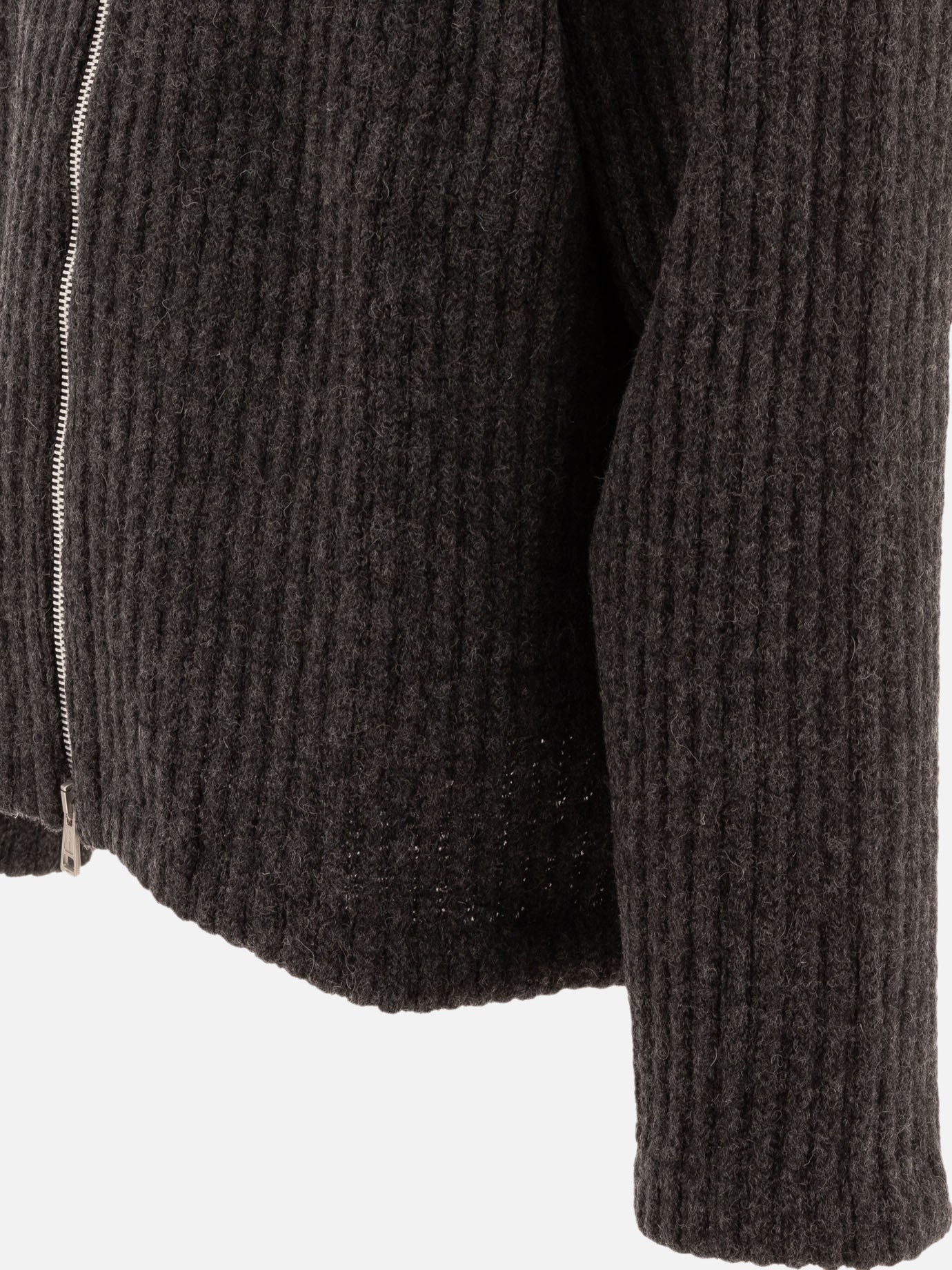 Ribbed full zip sweater