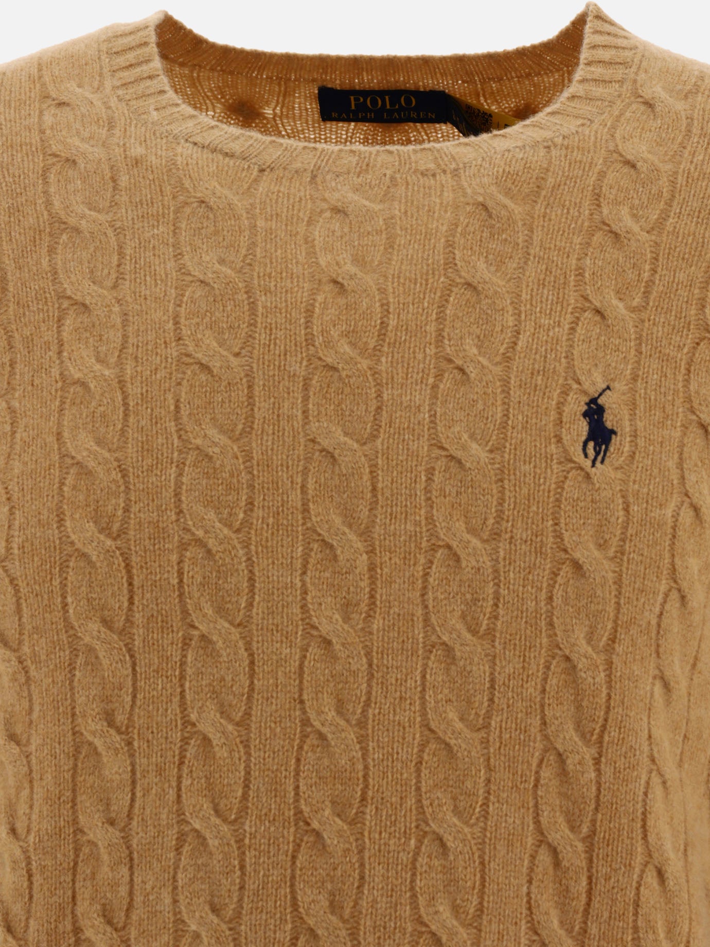 Polo Ralph Lauren "Pony" cable-knit sweater Beige