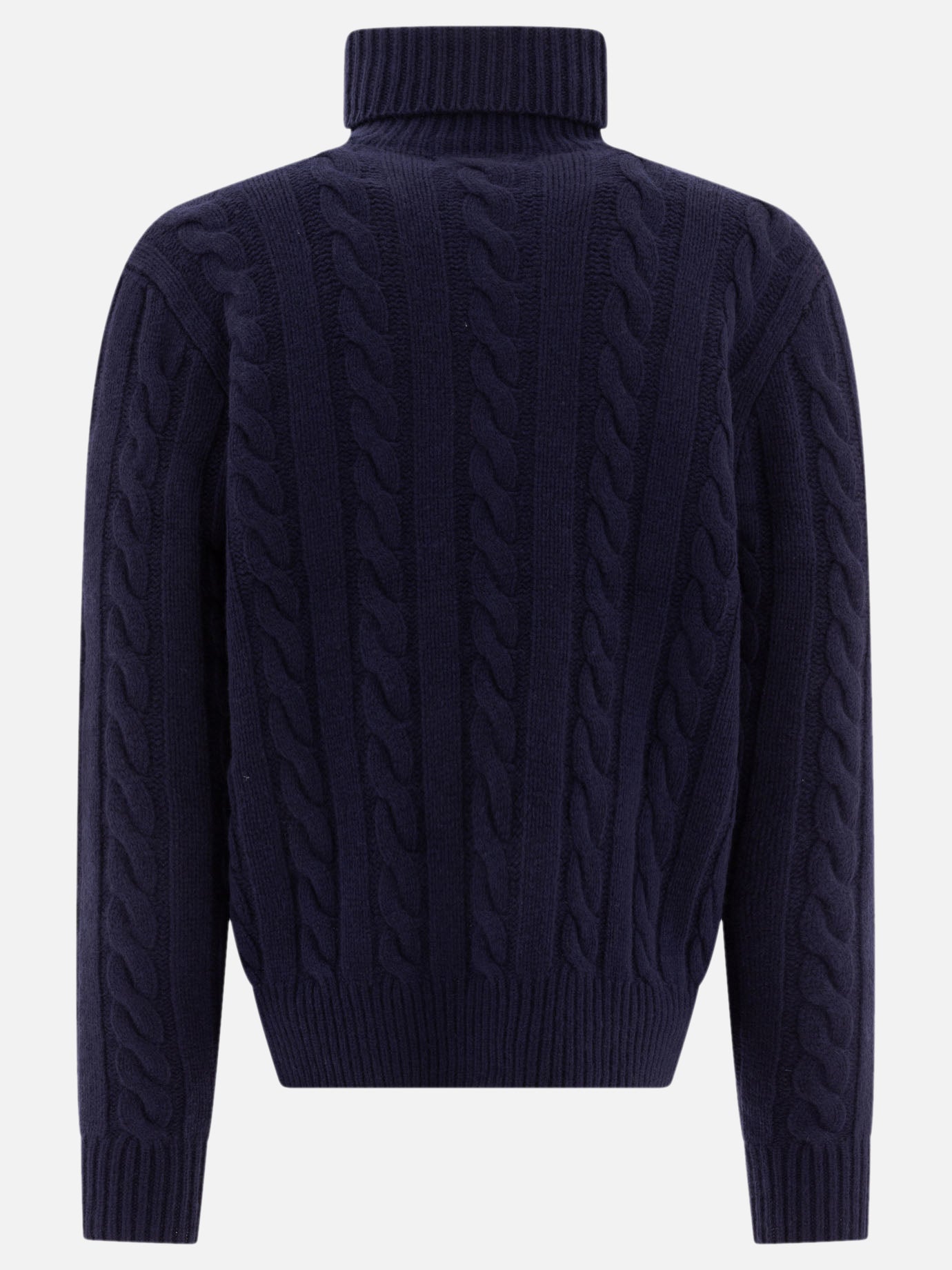 Polo Ralph Lauren Wool and cashmere cable-knit turtleneck sweater Blue