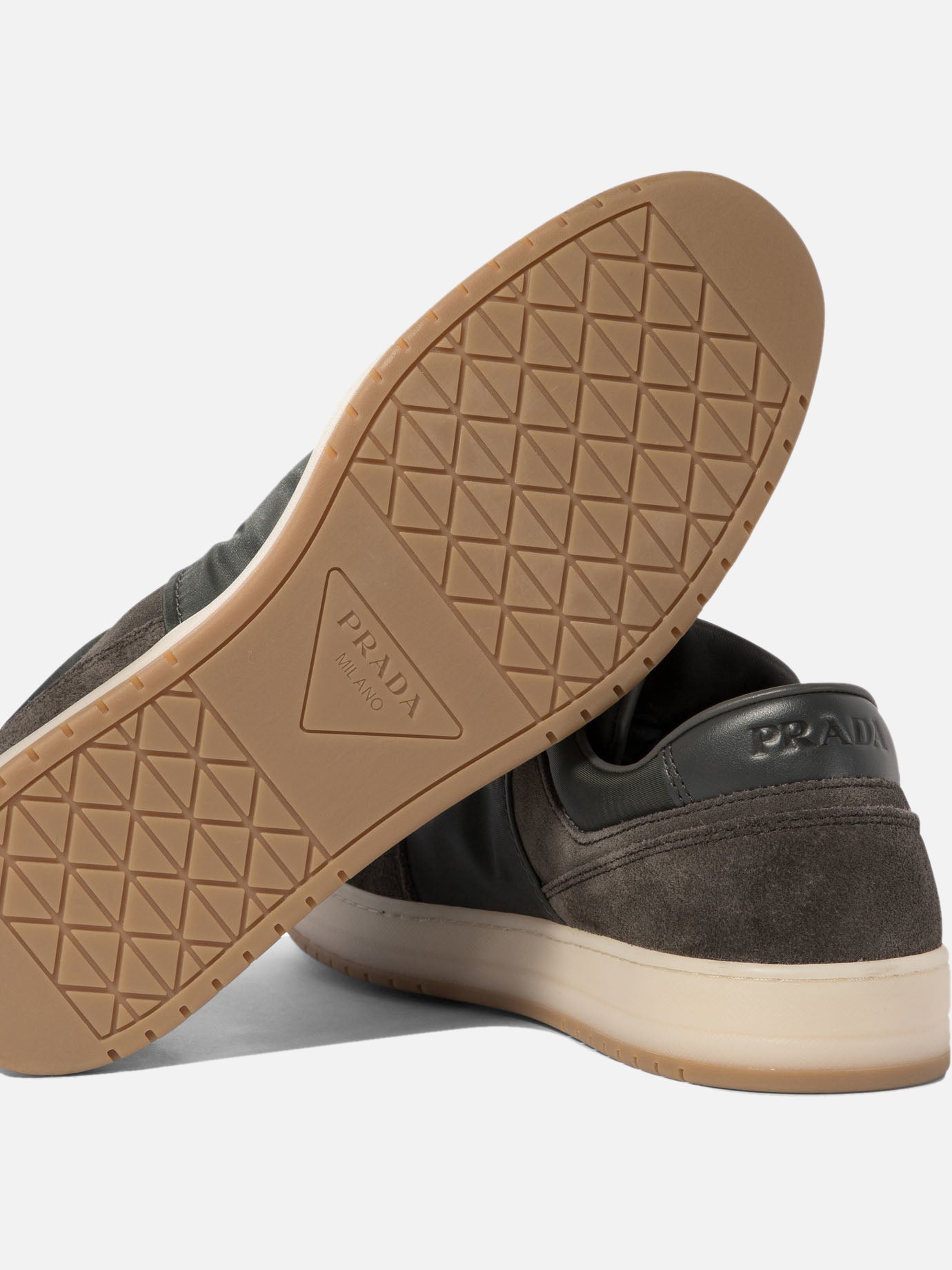 "Downtown" delavé suede and Re-Nylon sneakers