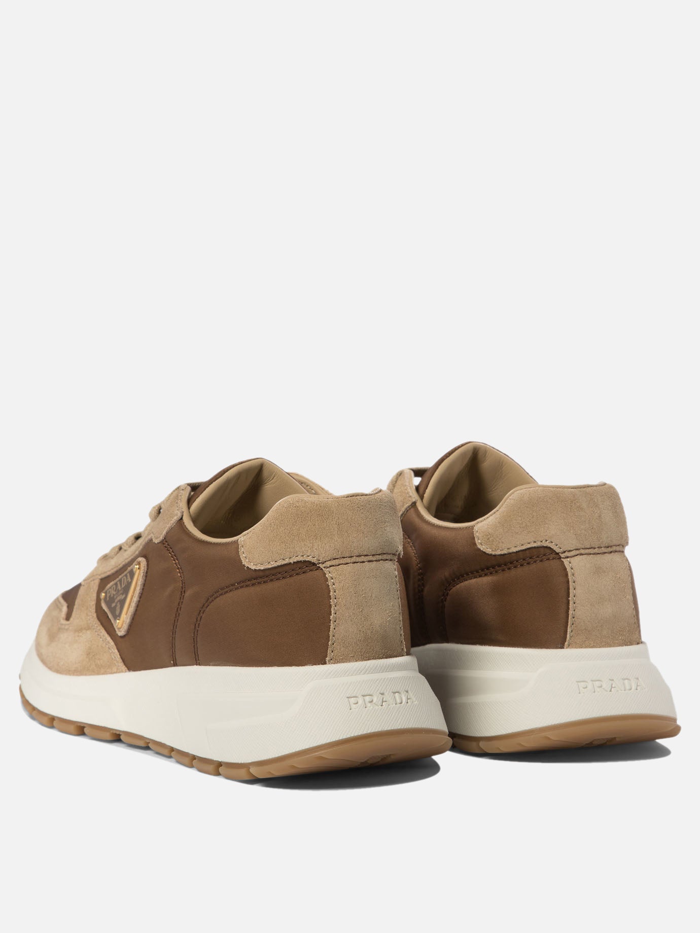 "Prax 01" delavé suede and Re-Nylon sneakers