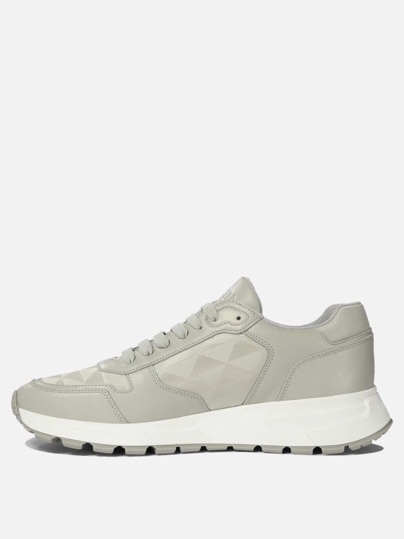 Prada "Prax 01" leather and Re-Nylon sneakers Grey