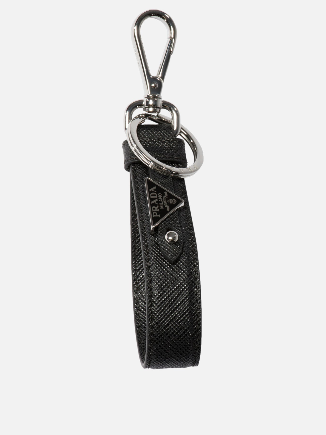 Saffiano leather keychain