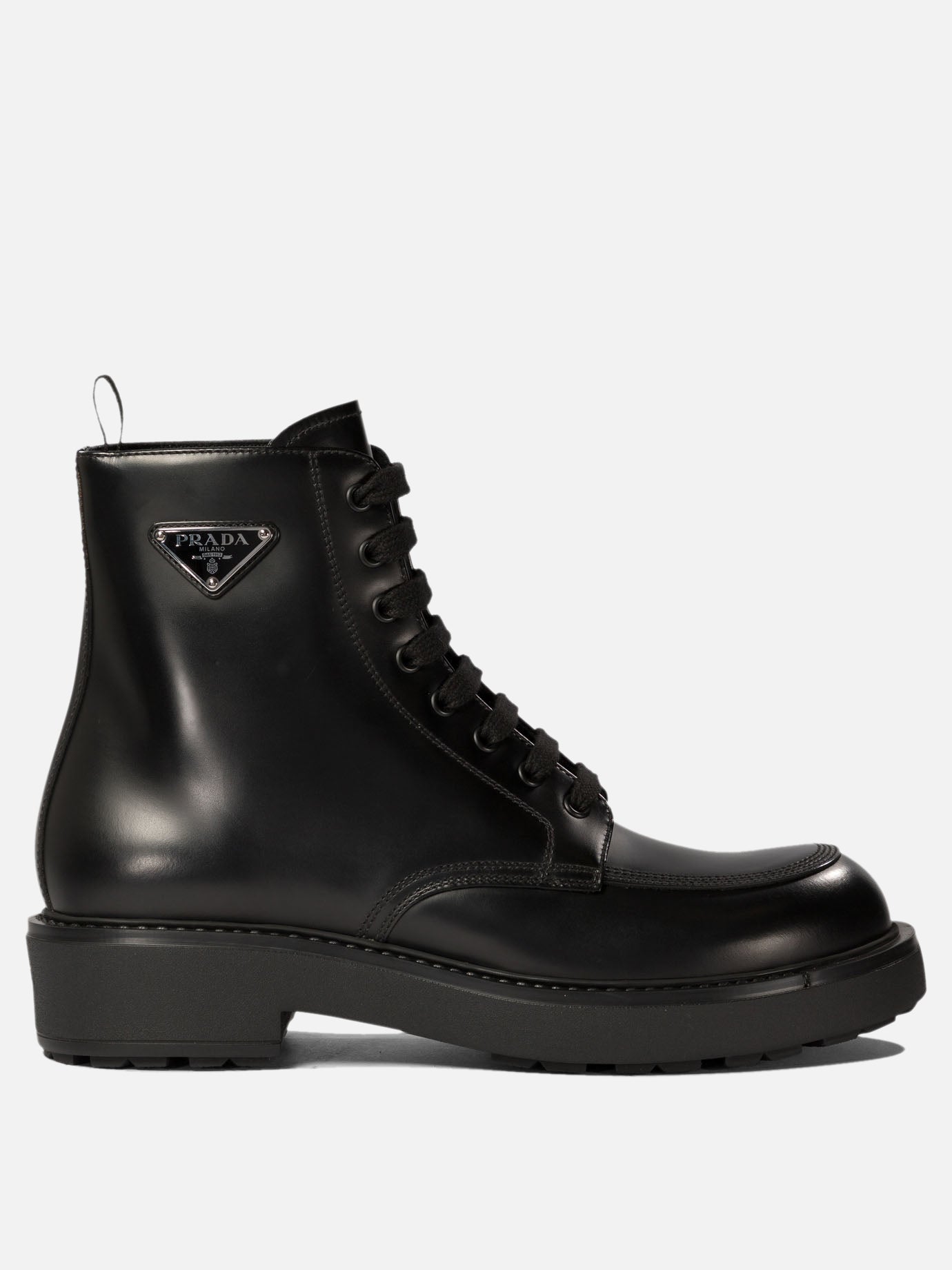 Prada Brushed leather ankle boots Black