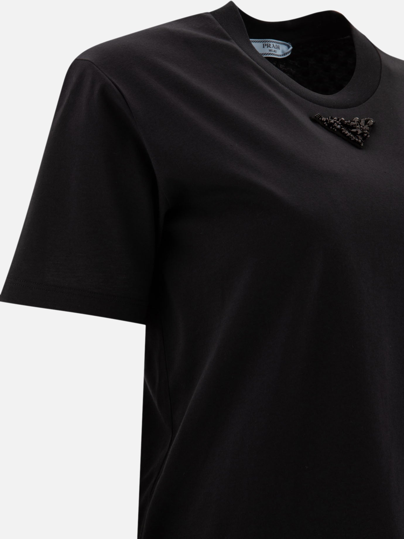 Prada T-shirt with triangle logo Black