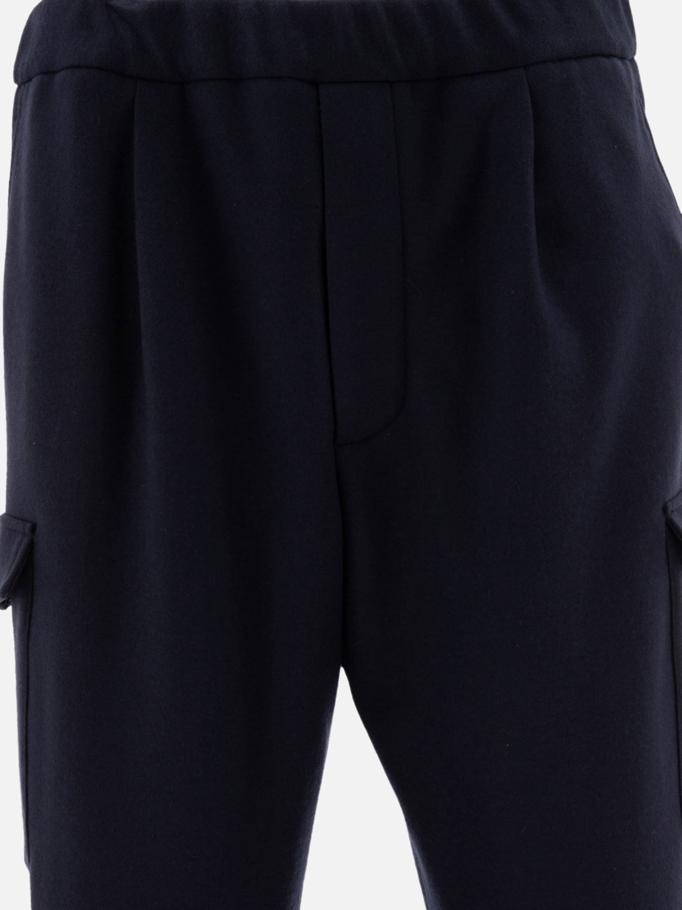 Cargo trousers in cashmere and wool