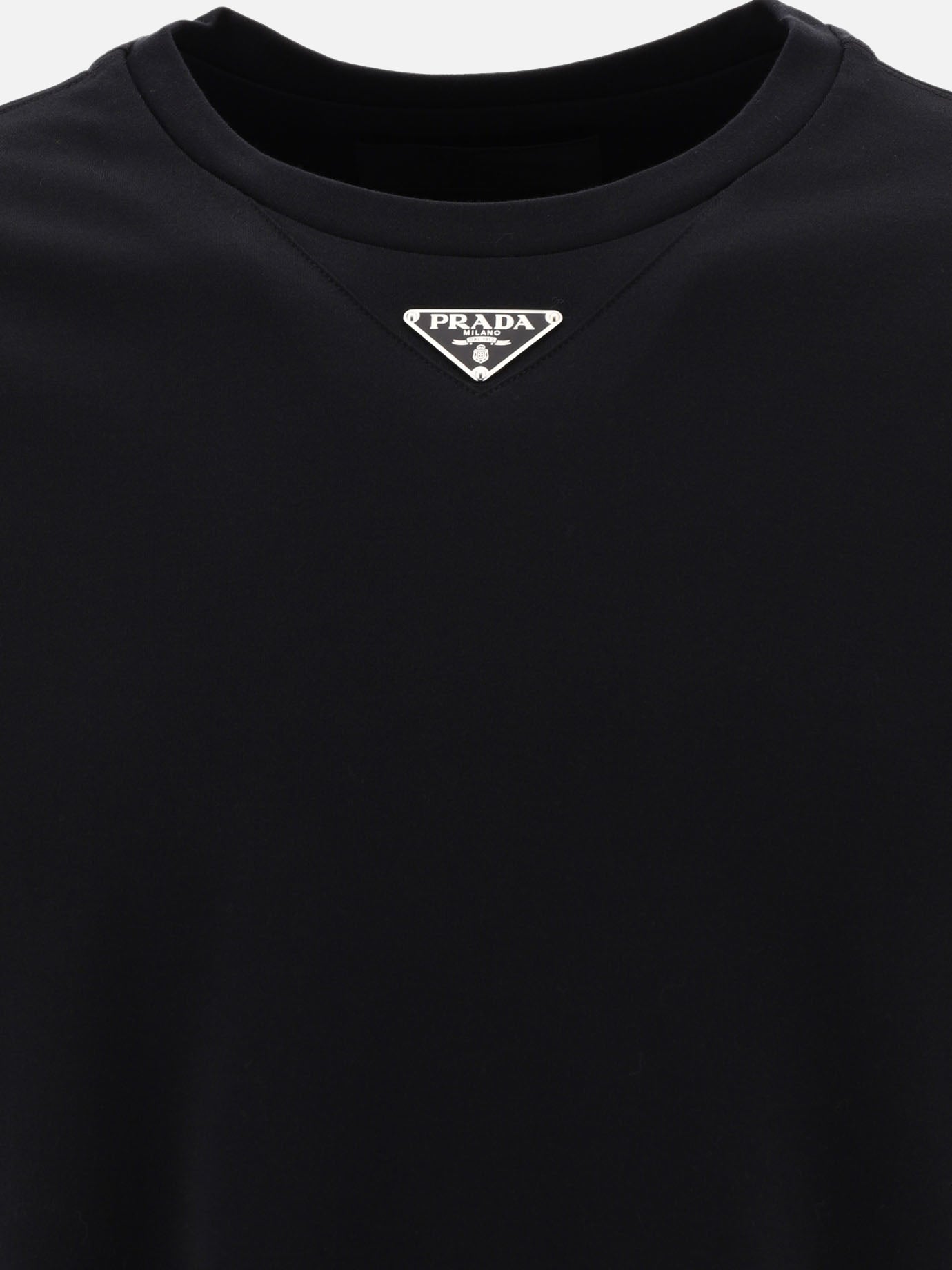 Prada T-shirt with triangle logo UJN861 S 232 | VIETTI