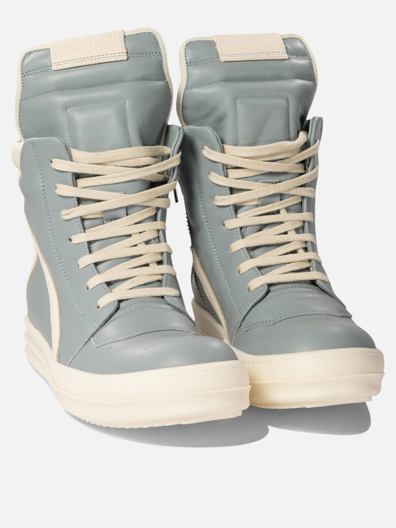 High top sneakers 100% calf leather - 100% rubber  Light blue - Rick Owens Women | PDP | VIETTI Online Store | thumbnail_2