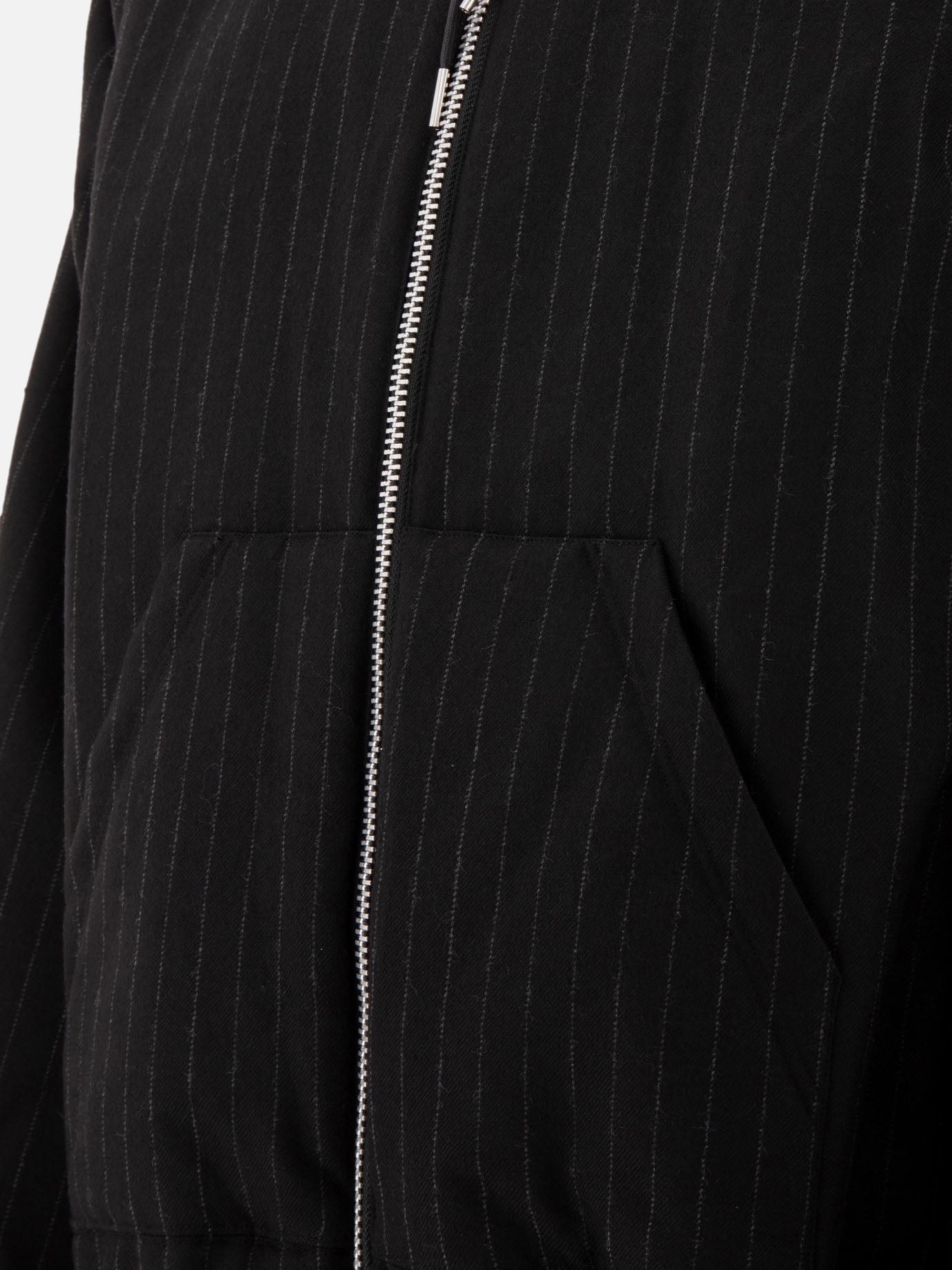 Pinstriped hooded jacket