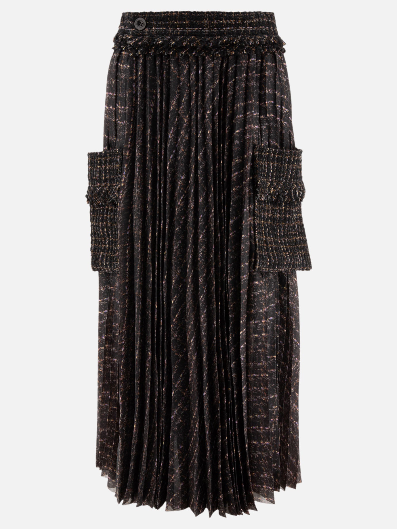 Sacai Pleated skirt with cargo pockets Black