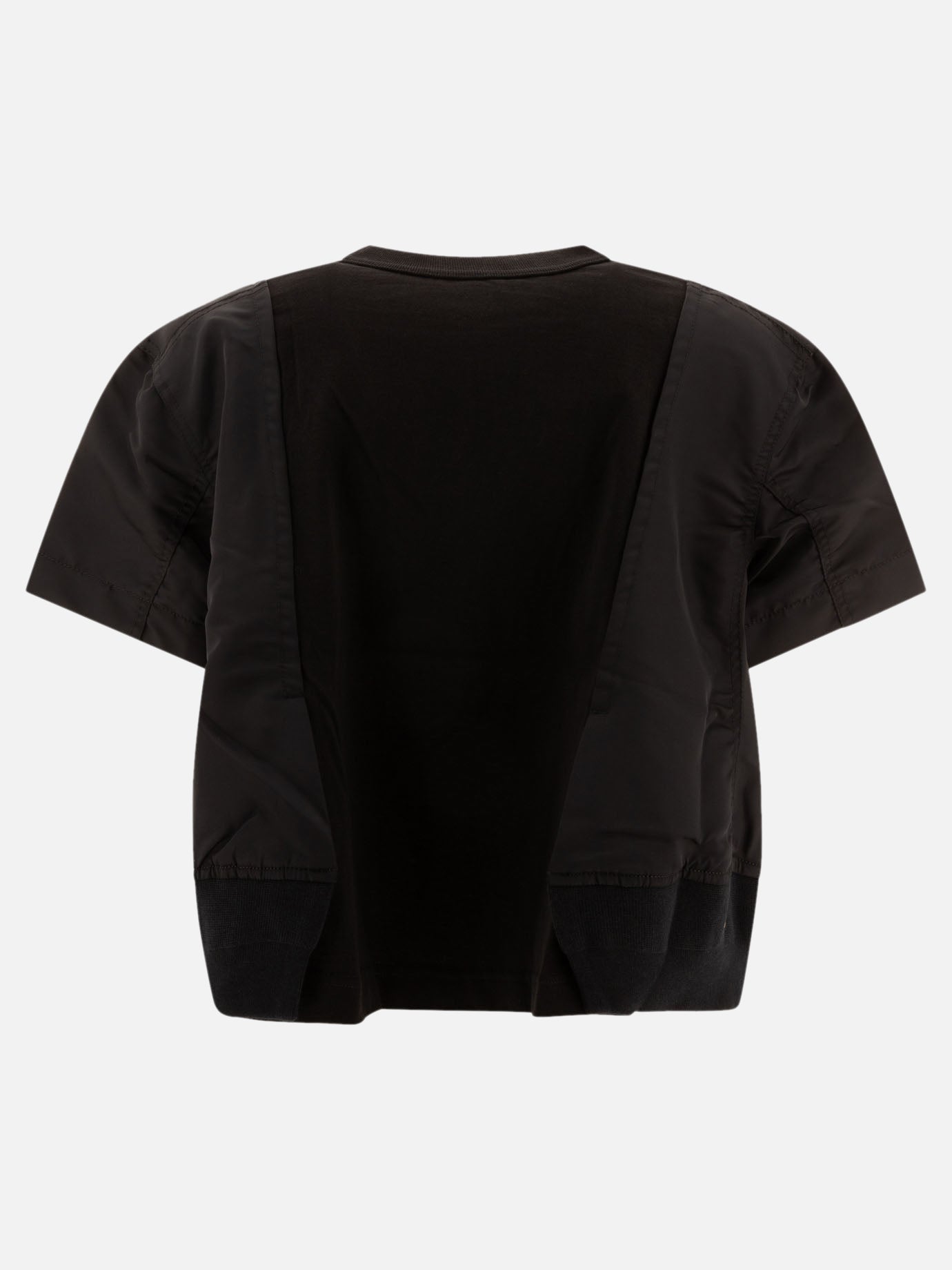 Sacai "Nylon Twill x Cotton Jersey" t-shirt Black