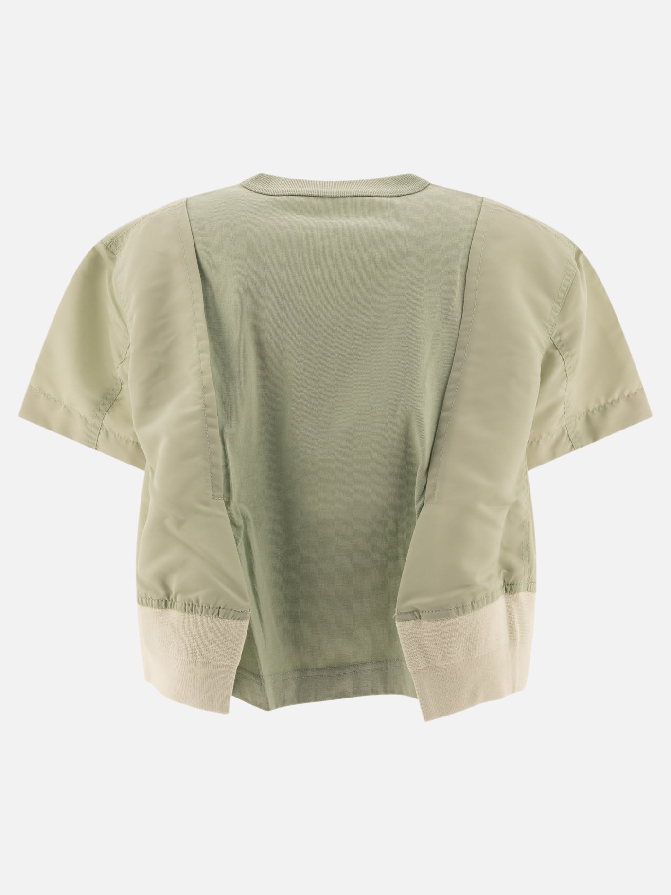 Sacai "Nylon Twill x Cotton Jersey" t-shirt Green