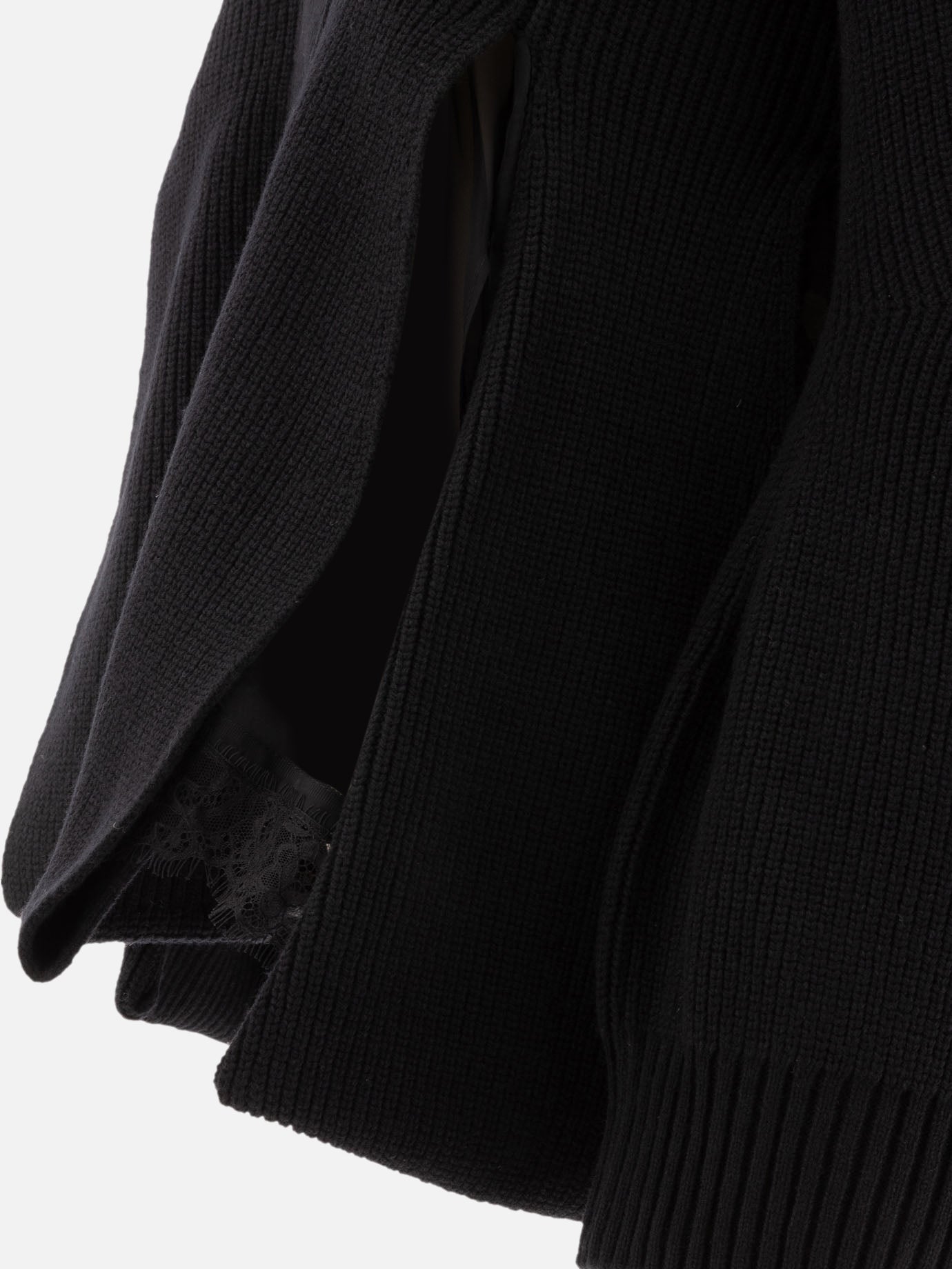 Sacai Wool knit cardigan Black