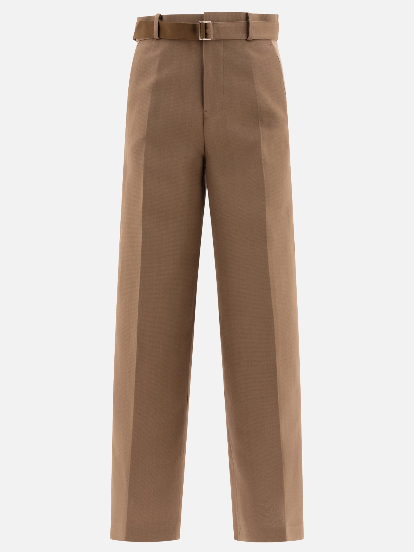 Sacai Tailored belted trousers Beige