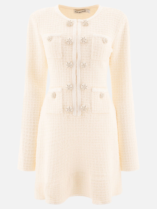 Self-portrait Knit dress with buttons White