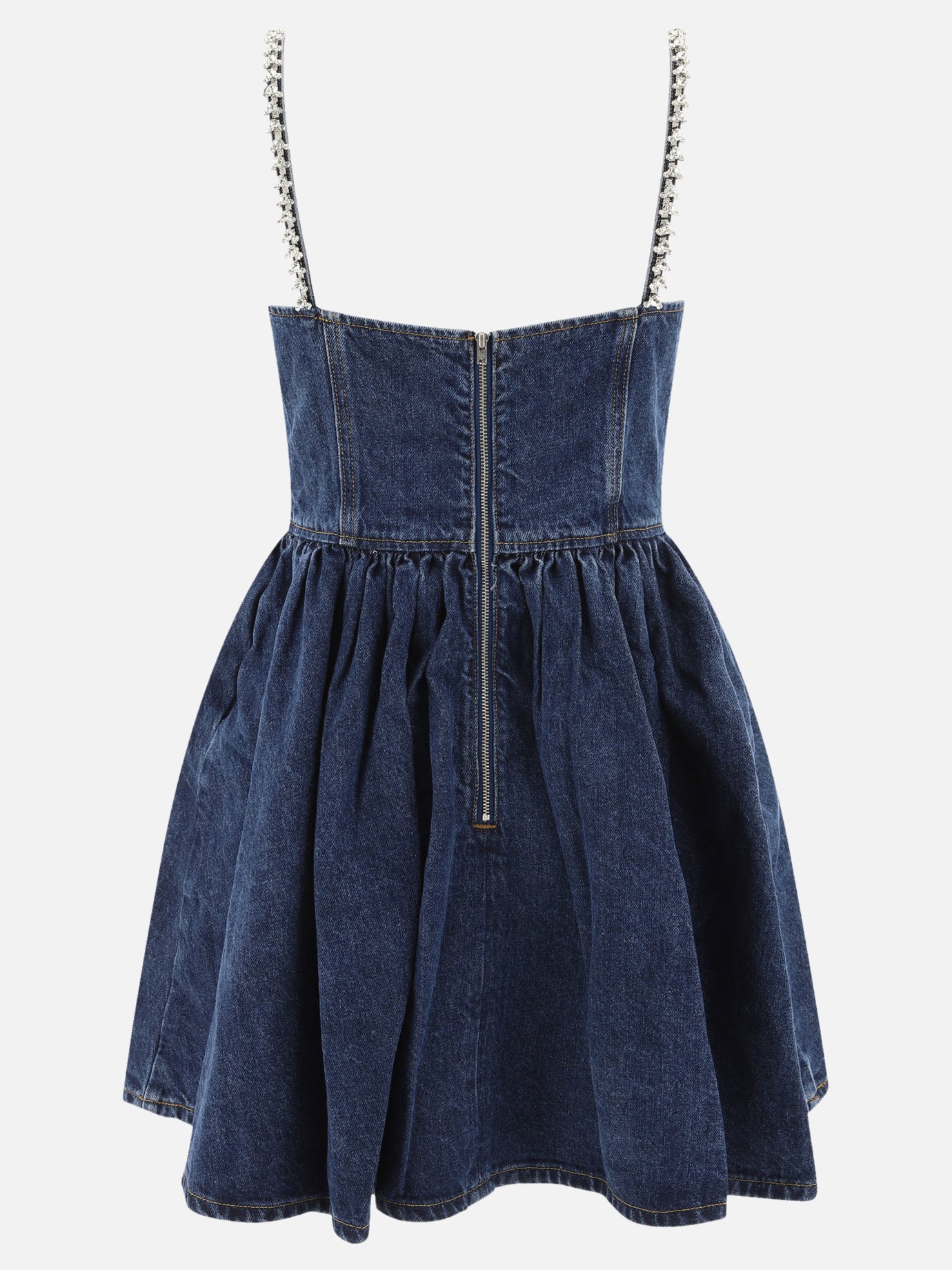 Diamante denim flared dress