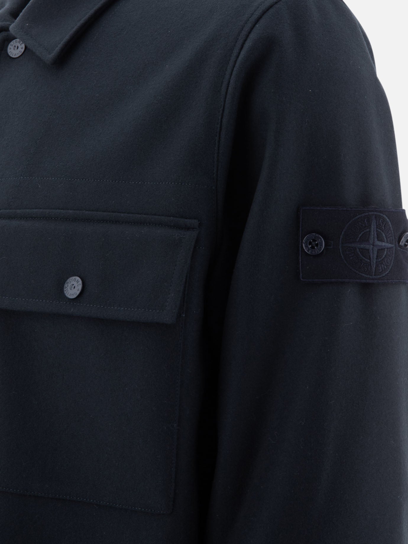 Stone Island “Ghost” wool overshirt Blue