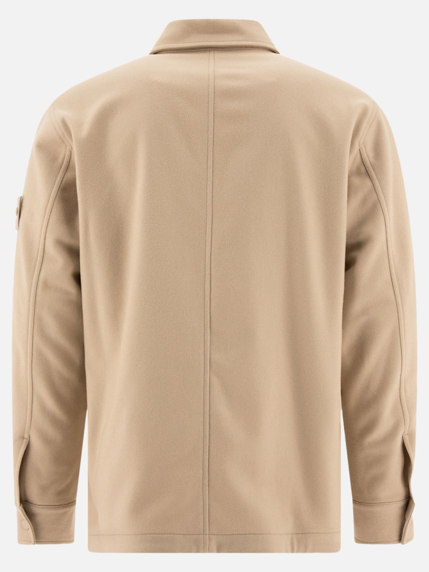 Stone Island “Ghost” wool overshirt Beige