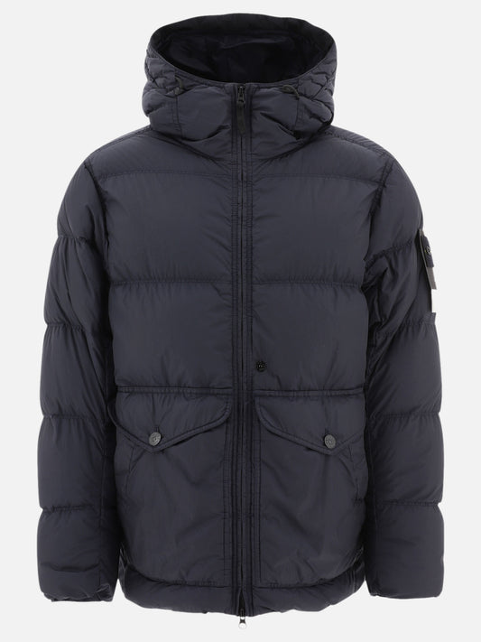 Down jackets Solid colour  Blue - Stone Island Men | PLP | VIETTI Online Store 
