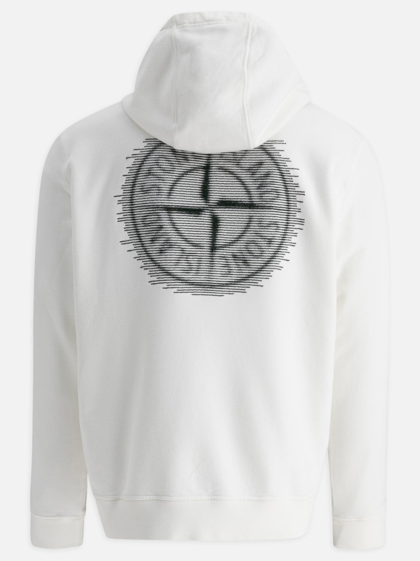 Stone Island “Optical Three” embroidered hoodie White