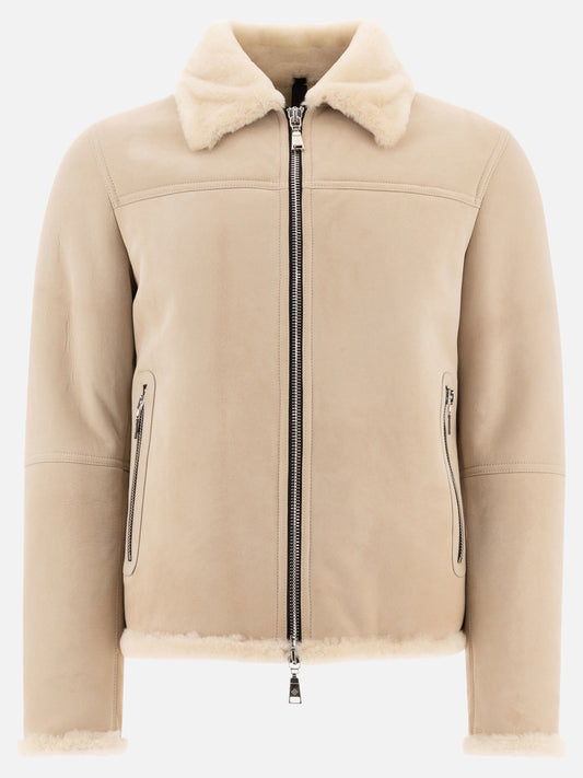 Shearling jackets Solid colour  Beige - Tagliatore Men | PLP | VIETTI Online Store 
