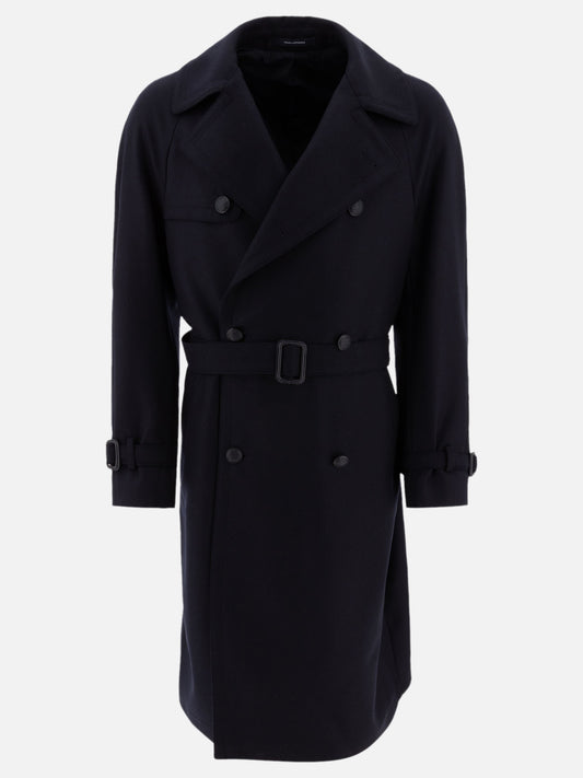 Long coats Solid colour  Blue - Tagliatore Men | PLP | VIETTI Online Store 
