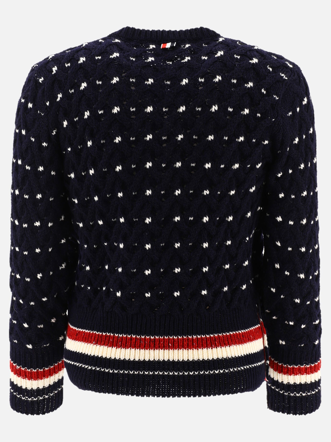 Thom Browne "RWB" cable-knit sweater Blue