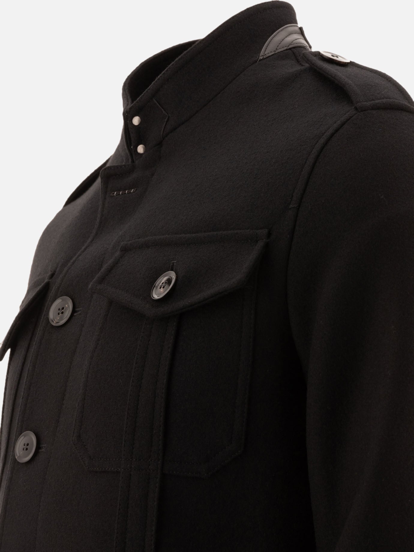 Overshirt jackets Solid colour  Black - Tom Ford Men | PDP | VIETTI Online Store | thumbnail_4