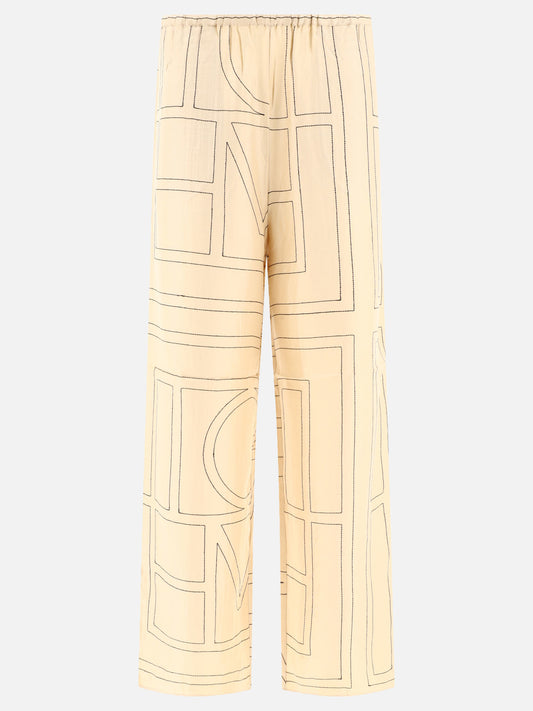 Toteme "Monogram" pj-style trousers Beige