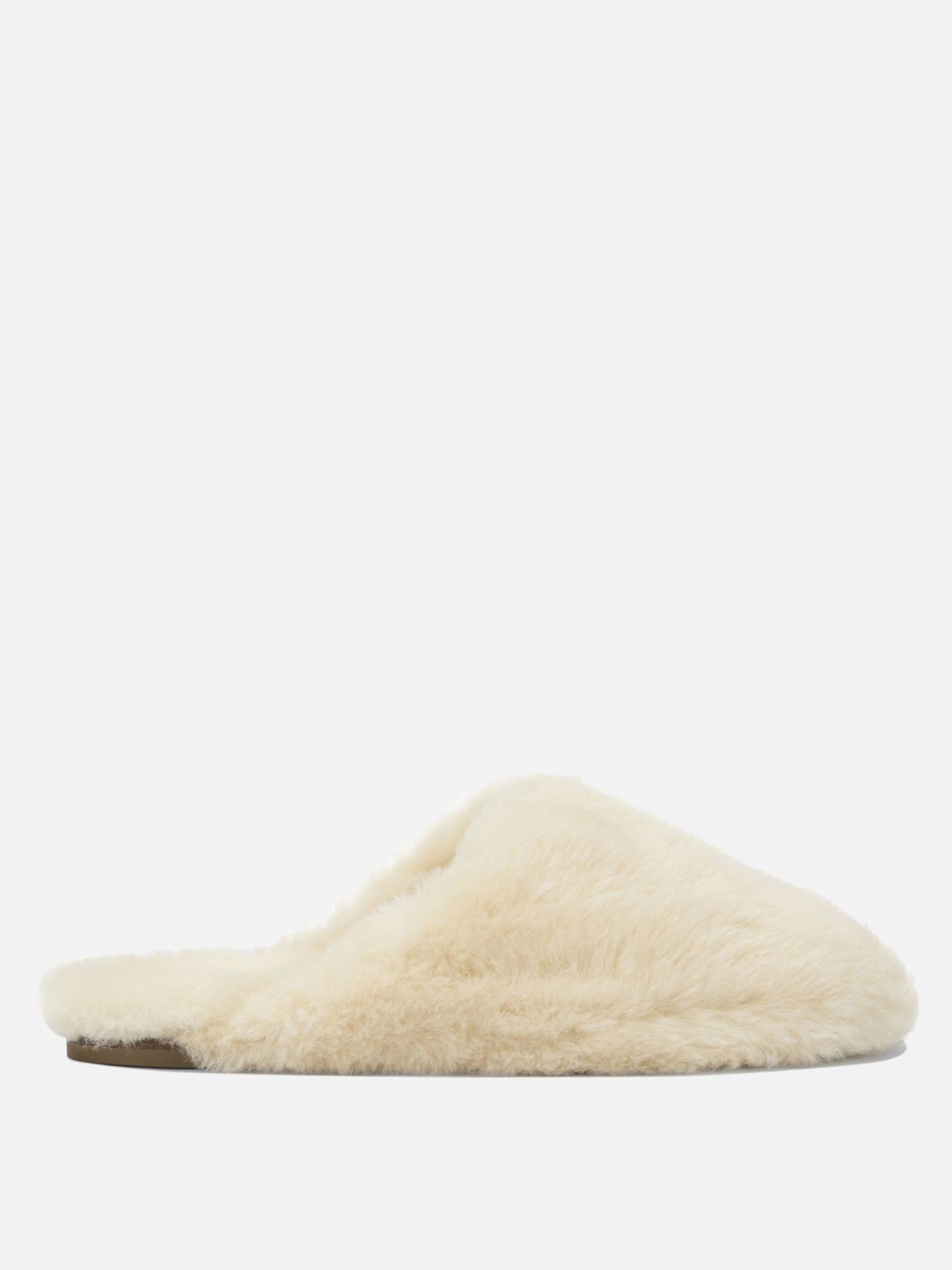 Slippers 100% shearling on calf leather - 100% leather  White - Aeyde Women | PDP | VIETTI Online Store | Zoom-Modal
